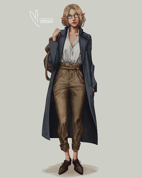 Modern Nalia 😊 #dragonageinquisition #dragonage #lavellan #digitalart #illustration Modern Fantasy Clothing Art, Modern Elf Character Design, Modern Elf Outfit, Modern Fantasy Outfit, Female Oc Character Design Modern, Modern Fantasy Aesthetic, Modern Elves, Modern Fantasy Clothing, Modern Druid