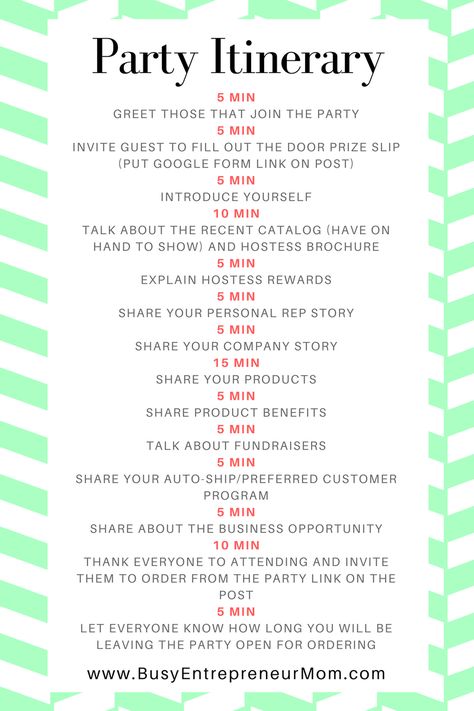 Considering doing Online Facebook Live Parties for your Direct Sales Business? Try this Itinerary on for size! But first, to have the best turn out check out these tips: http://busyentrepreneurmom.com/home/make-more-money-doing-facebook-live-parties Scentsy Relaunch Party, How To Host A Scentsy Facebook Party, First Person To Place An Order Gets A Prize Scentsy, Scentsy Party Booking, Scentsy Facebook Party Schedule, Party Points, Direct Sales Party, Esthetician Room Decor, Direct Sales Business