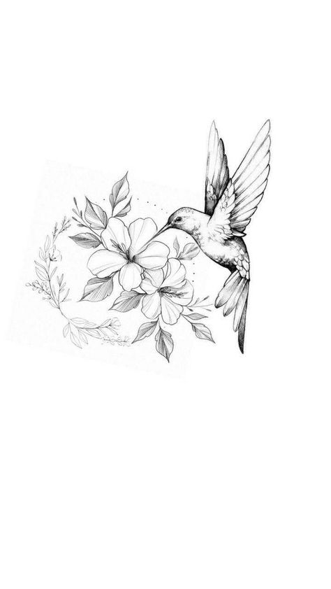 Mom Remembrance Tattoos, Necromancer Tattoo, Hummingbird Tattoo Black, Tattoos Simplistic, Hummingbird Flower Tattoos, Hummingbird Drawing, Tattoo Pics, Remembrance Tattoos, Matching Friend