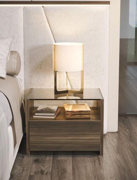 Fabulous Bedside Table Designs - Home Decor - Bedroom Makeover Modern Luxury Nightstand, Classy Bedside Table, Side Tables Bedroom Modern Luxury, Side Tables Bedroom Modern, Side Tables Wood, Wooden Bed Side Table, Bed Side Table Design, Wooden Living Room Furniture, Bedside Table Decor