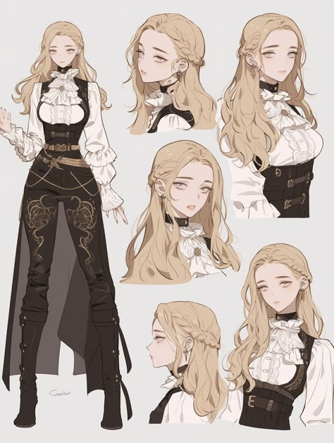 Full Body Character Design, Steampunk Character, Elf Clothes, Fairytale Fashion, Dress Design Sketches, Fashion Inspiration Design, Drawing Clothes, Character Sheet, Cool Anime Pictures