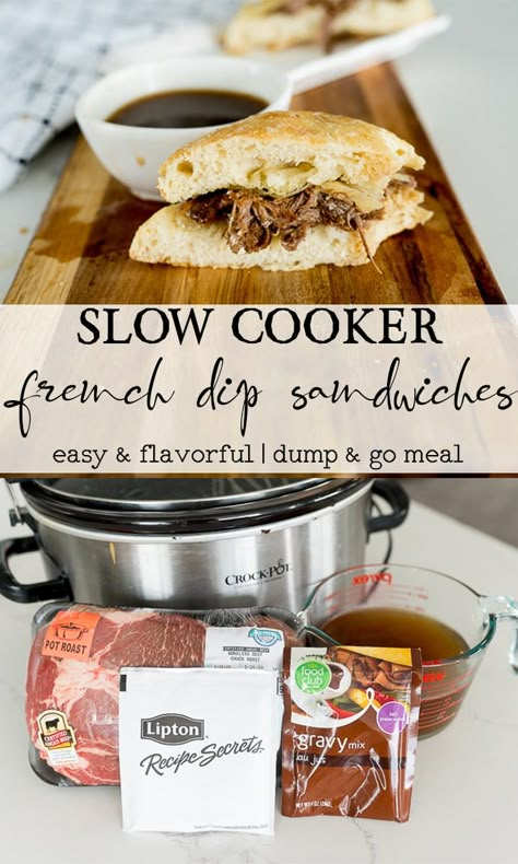 Crock Pot French Dip Sandwiches, Crock Pot French Dip, Slow Cooker French Dip Sandwiches, French Dip Sandwich Crockpot, Slow Cooker French Dip, French Dip Recipes, French Dip Crock Pot, Cooking With Karli, French Dip Sandwiches