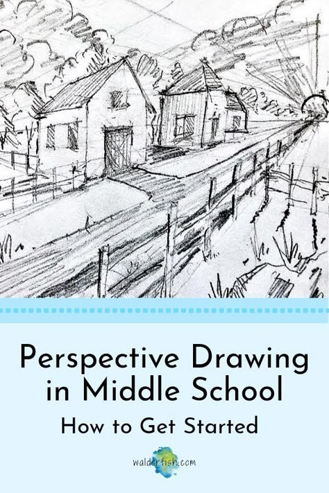 Teaching Perspective, Art Middle School, Waldorf Art, 7th Grade Art, Middle School Art Projects, Art Lessons Middle School, Perspective Drawing Lessons, Drawing Exercises, Perspective Art