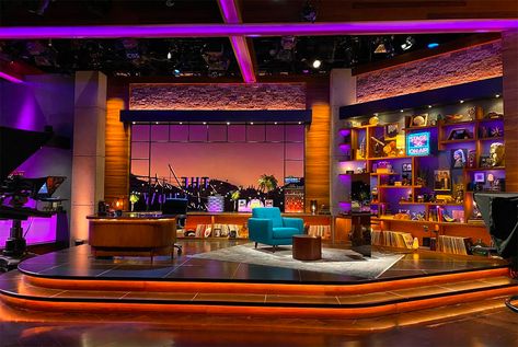 'Late Late Show' returns to Studio 56 with new look - NewscastStudio Space Moodboard, 2025 Prayer, Tv Talk Show, Tv Set Design, Late Night Show, Tv Studio, Late Late Show, Podcast Studio, Late Night Talks