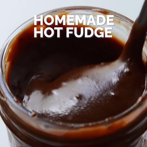 Hot fudge is sweet, thick and gooey–and I may be biased, but I think my grandmother’s old-fashioned hot fudge sauce is the best. It has a lava-like flow that dams at the base of a dish of ice cream, and with every melt-in-your-mouth bite, the rich flavor coats your tongue. This recipe makes an exceptionally rich chocolate sauce for a plain dish of vanilla and is the best ice cream sundae topping you’ve ever had. Baking Without Oven, Homemade Fudge Sauce, Ice Cream Sundaes Toppings, Homemade Sweet Treats, Homemade Chocolate Syrup, Chocolate Sauce Recipes, Chocolate Fudge Sauce, Homemade Hot Fudge, Hot Chocolate Fudge