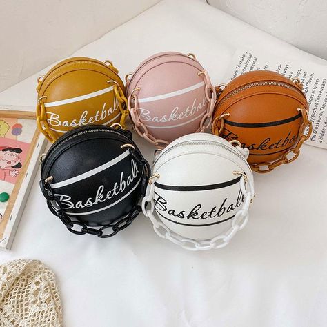 Purses For Teenagers, Basketball Purse, Pink Basketball, Basketball Bag, Pink Boutique, Stylish Shoulder Bag, Hand Bags, Jewelry Pouch, Chain Strap