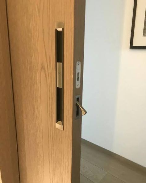 Hidden Door Handle, Hidden Handle, Door Handle With Lock, Partition Designs, Screen Partition, Sliding Door Handle, Interior Detailing, Interior Hardware, Sliding Door Handles