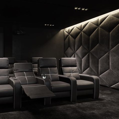 Home Theater Wall Panelling, Mini Home Theater Design, Home Theater Sofa, Movie Theater Rooms, Theater Sofa, Home Theater Room Design, Theater Room Design, Home Movie Theater, Home Theater Room