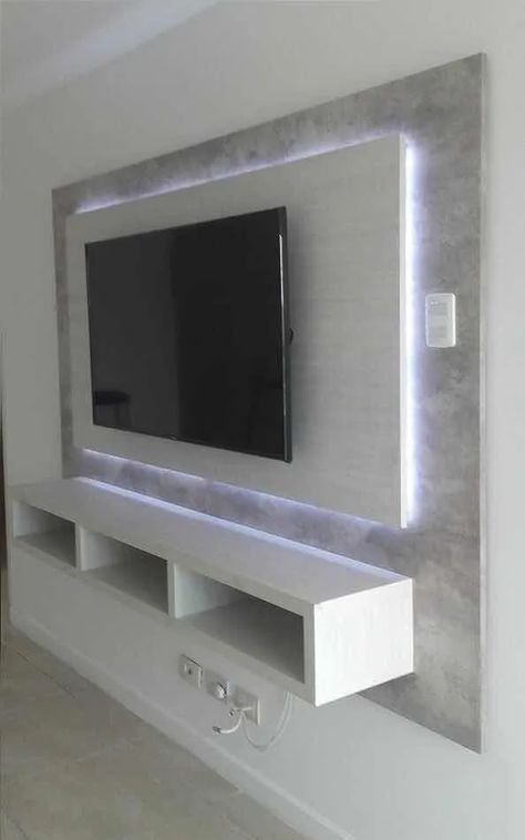 Tv A Muro, Koti Diy, Tv Wall Cabinets, Modern Tv Wall Units, Modern Tv Wall, Living Room Tv Unit Designs, Living Room Tv Unit, Tv Room Design, Tv Wall Decor