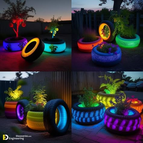 Discover Stunning Garden Decor Ideas Using Old Tires! Diy With Tires, Used Tire Projects, Diy Old Tires, Layering Plants, Tyre Planters, Tyre Furniture, Kindergarten Garden, Tire Decor, Tyre Ideas