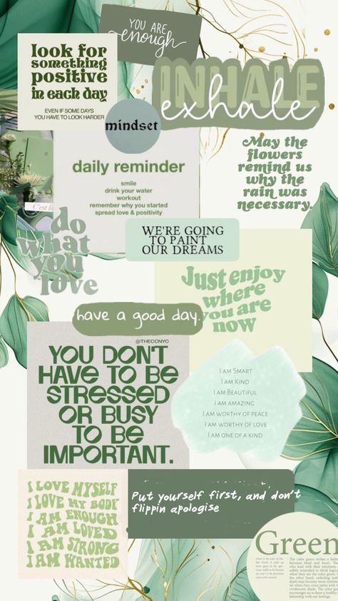 Motivational Wallpaper Aesthetic Pastel, Pastel Green Lockscreen, Mint Green Lockscreen, Green Inspirational Quotes, Inspirational Quotes Wallpaper, Green Inspo, Mint Green Wallpaper, Mint Green Aesthetic, Green School