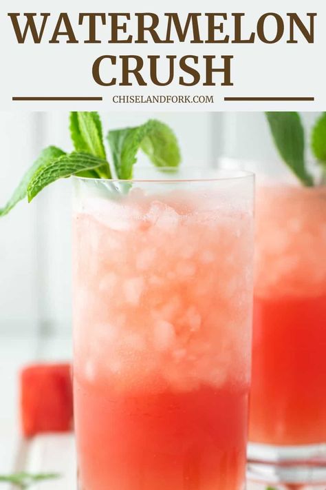 Fresh Juice Cocktails, Watermelon Crush Recipe, Crush Recipe Drinks, Crush Cocktail Recipes, Fresh Watermelon Cocktail, Watermelon Lemon Drop Cocktail, Heathly Drinks, Watermelon Juice Cocktail, Vodka Watermelon Cocktails