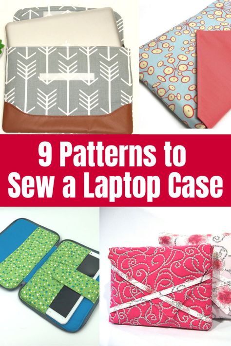 9 Patterns to Sew a Laptop Case - A collection of 9 patterns available on Etsy as PDF downloads so you can get sewing right away. | #sewing #pattern #pdf #laptop #tablet #case Sewing Tablet Case, Tablet Case Sewing Pattern, Laptop Bag Patterns To Sew, Tablet Bag Diy, Ipad Case Sewing Pattern, Laptop Case Sewing Pattern, Laptop Bag Sewing Pattern, Laptop Bag Diy, Diy Tablet Case