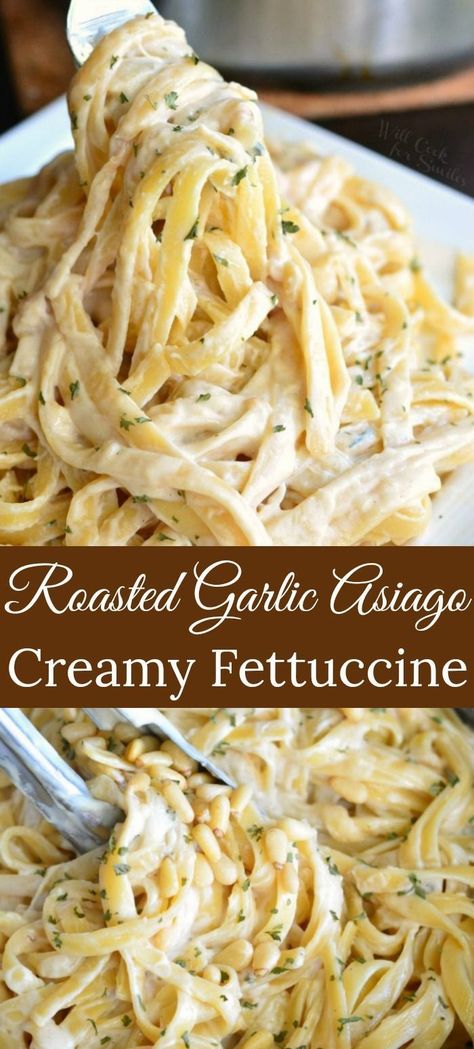 Parsley Pasta, Pasta Fettuccine, Creamy Pasta Recipes, Pasta Italiana, Asiago Cheese, Pasta Dinners, Pasta Dinner Recipes, Italian Recipes Authentic, Asiago