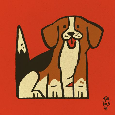 The fastest way to bring me happiness is to show me a beagle. Waddling down a sidewalk, hanging their big dumb tongue out and wagging their tail. If you were a kid who grew up with a certain dog breed you’ll know what I’m talking about. Beagles absolutely devastate me. #procreate #illustration #beagle #digitalart #art Vintage Beagle Illustration, Beagle Illustration, Procreate Illustration, Happiness Is, Dog Breed, Show Me, Dumb And Dumber, Dog Breeds, Growing Up