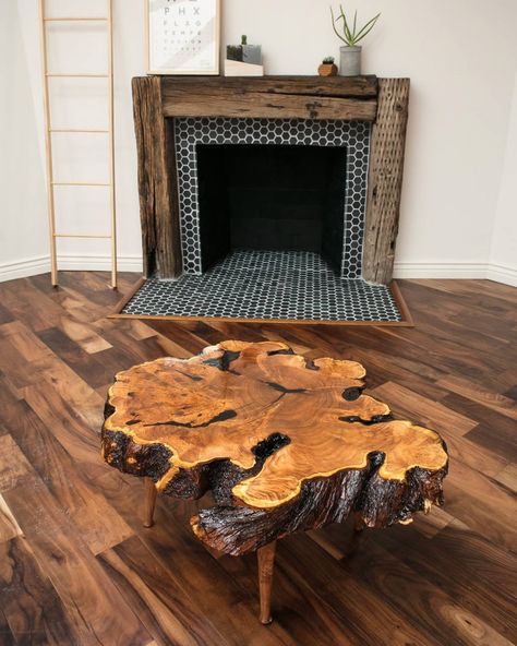 Custom 34" Mesquite Burl End Grain Live Edge Coffee Table with matching lathe turned mesquite legs. Live Edge Wood Furniture, Burled Wood Coffee Table, Rustic Furniture Design, Coffee Table Pictures, Rustic Bathroom Designs, Live Edge Furniture, Live Edge Coffee Table, Wood Plans, Acrylic Table