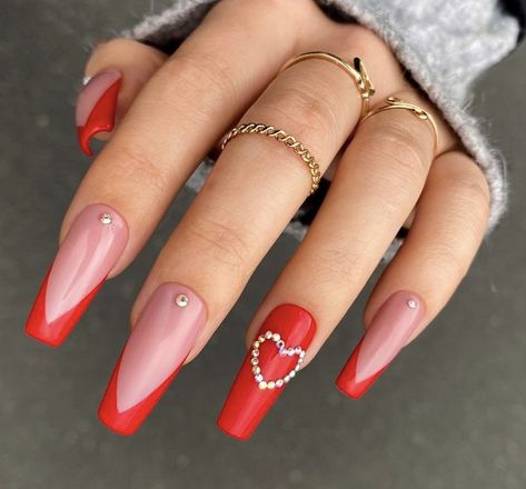 Red Acrylic Nails, Simple Acrylic Nails, Makijaż Smokey Eye, Coffin Shape Nails, Acrylic Nails Coffin Short, Fire Nails, Funky Nails, Pretty Acrylic Nails, Short Acrylic Nails