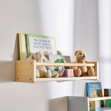 Dunelm Exclusive - Designed and Developed by Dunelm * Multi-functional Shelving Unit * Multiple Colourways Available Get ready to unleash your child's imagination with the incredible Kids Wall Bookshelf! Available in a range of charming colourways, this versatile piece allows you to effortlessly coordinate your little one's room decor.A creative canvas, this shelving unit isn’t just for books – it can stylishly display your child’s ornaments, trinkets and treasures; from storybooks to superhero figurines, this shelf can handle it all. Able to double up as a clothes rail, this unit adds a touch of functionality to their space – it’s a storage solution that grows with your child.Bring joy, organisation and colour to your little one’s room with the Kids Wall Bookshelf, helping you create a wo Kids Wall Bookshelf, Wall Bookshelves Kids, Kids Bedroom Accessories, Wall Bookshelf, Kids Toy Boxes, Big Boy Bedrooms, Nursery Shelves, Nursery Room Inspiration, Wall Bookshelves