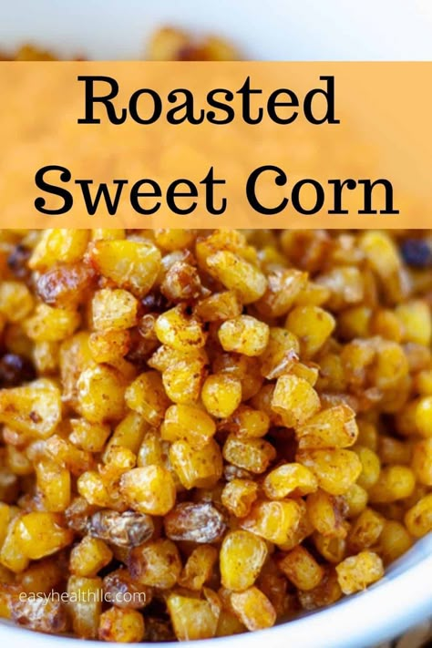 Frozen sweet corn seasoned with smoked paprika and roasted to a delicious crunch. Texas Snacks, September Dinner, Holiday Potluck Recipes, Roasted Sweet Corn, Fire Roasted Corn, Corn In The Oven, Oven Roasted Corn, Paprika Recipes, Cotton Candy Cakes