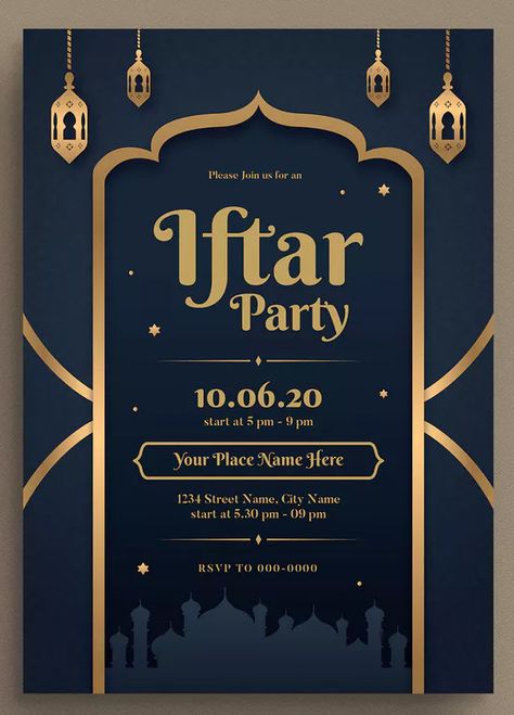 Iftar Party Poster, Arab Poster, Ramadan Invitation, Islamic Flyer, Iftar Party Invitation, Kad Raya, Background Calligraphy, Ramadan Design, Iftar Party