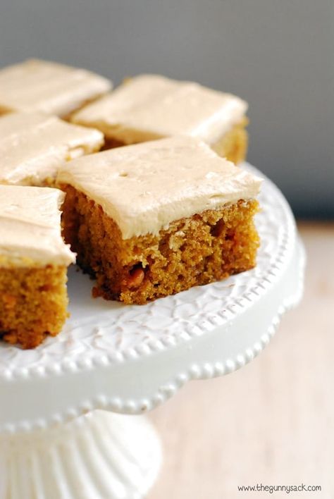 Carrot Sheet Cake, Easy Pumpkin Bars, Pumpkin Butterscotch, Butterscotch Bars, Whipped Cream Cheese Frosting, Pumpkin Spice Cake, Pumpkin Bars, Whipped Cream Cheese, A Piece Of Cake