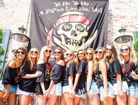 Pirate Bid Day, Theta Phi Alpha, Bid Day Themes, Pi Phi, Pi Beta Phi, University Of Kansas, Pirate Party, Bid Day, Greek Life