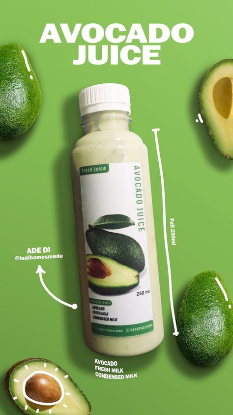 this is my friend's avocado-flavoured fruit juice drinkthis drink is really freshperfect for drinking during the day. Avocado Juice Photography, Creative Drink Ads, Fruit Juice Poster, Juice Poster Design, Juice Marketing, Avocado Cafe, Avocado Drink, Fruit Juice Brands, Juice Poster