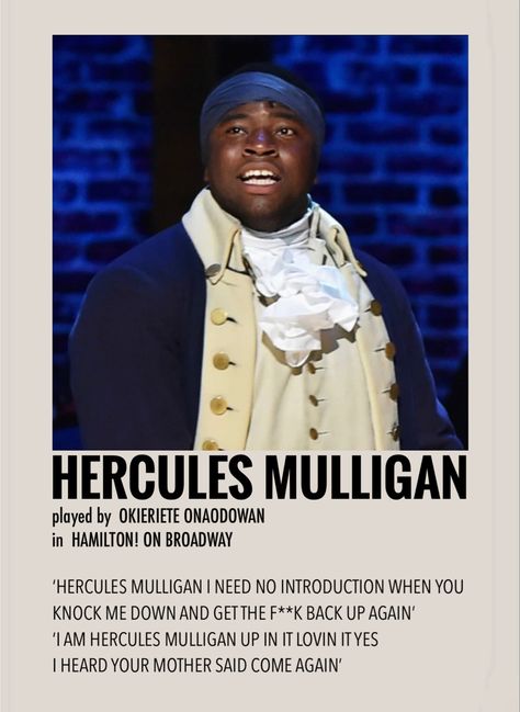 Hamilton Hercules Mulligan, Hamilton Prints, Hamilton Laurens, Hamilton Playbill, Hamilton Characters, Movie Poster Project, Hercules Mulligan, Avengers Movie Posters, Hamilton Poster