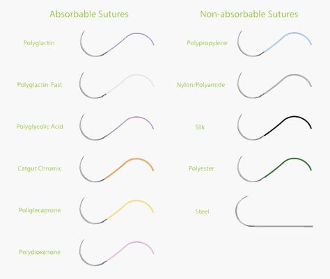 Sutures Types, Veterinary Notes, Suture Types, Medical Sutures, Technology Notes, Suture Techniques, Suture Material, Doctor Tools, Veterinary Nursing