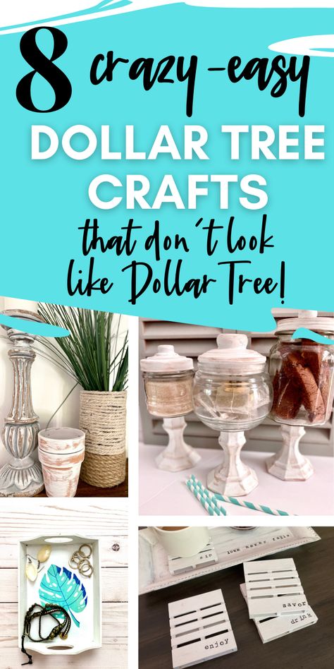 Love Dollar Tree & farmhouse style? Check out these beautiful DIY projects for the home that look amazing! No one would think these crafts came from supplies you found at Dollar Tree! They are fast, easy, cheap projects - you can knock each one out in a single sitting! #ahundredaffections Farmhouse Crafts To Sell, Dollar Tree Farmhouse Diy, Small Diy Projects, Dollar Tree Farmhouse, Diy Farmhouse Ideas, Pallet Coasters, Drawings Inspo, Farmhouse Diy Projects, Dollar Store Christmas Crafts