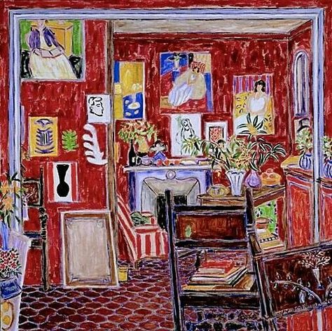 Matisse venice Damian Elwes, Matisse Red, Henry Matisse, Henri Matisse Art, Matisse Paintings, Red Studio, Interior Paintings, Red Room, Fauvism