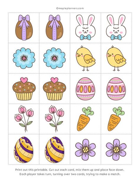 Easter Puzzles, Easter School, Easter Preschool, Easter Activities For Kids, Memory Games For Kids, Easter Printables Free, Easter Games, Easter Egg Designs, Free Preschool