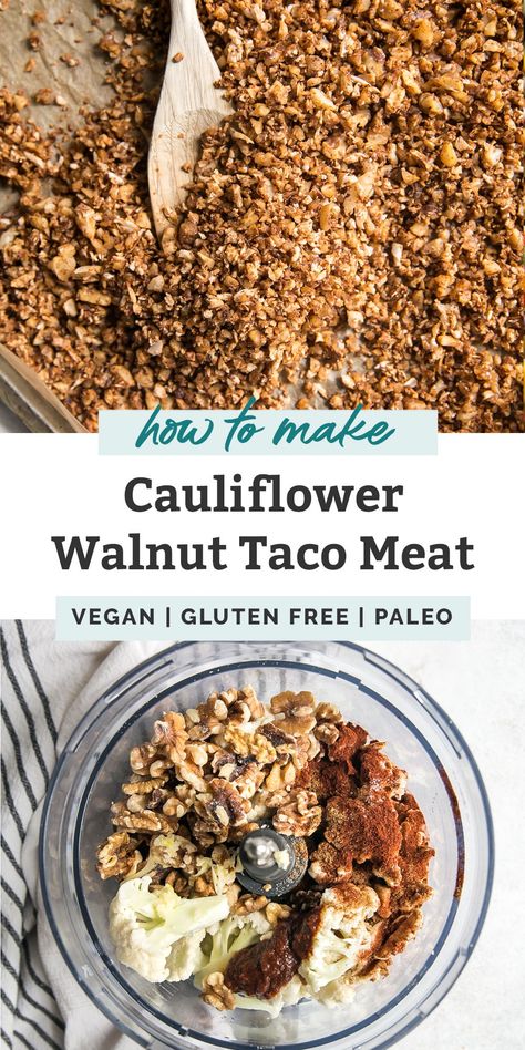 Vegan Taco Salad Recipe, Tacos Salad, Traditional Tacos, Walnut Taco Meat, Plant Based Meat, Vegan Taco Salad, Vegan Tacos Meat, Vegan Meat Recipe, Fit Mitten Kitchen