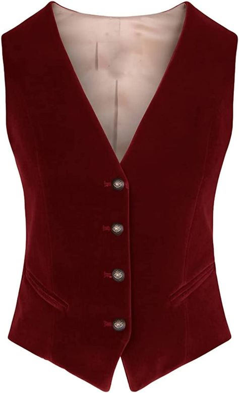 Red Suit Vest, Red Vest Outfit, Red Dress Jacket, Womens Suit Vest, Red Waistcoat, Business Vest, Vest Outfits For Women, Burgundy Vest, Formal Vest