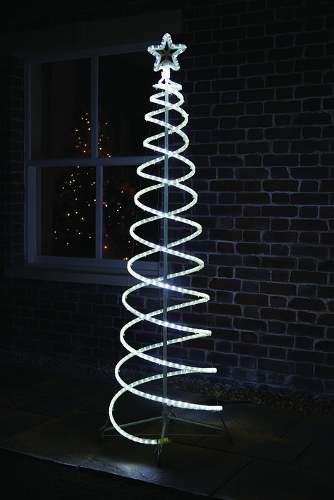 Ice White Spiral Christmas Tree #christmas #decorations #illuminate Wooden Spiral Christmas Tree, Spiral Tree Christmas, Christmas Tree Spiral, Spinning Christmas Tree, Led Lights White, Spiral Christmas Tree, Spiral Tree, Ideas Navideñas, Christmas Clock