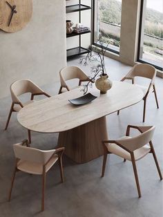 Luxury Dining Tables Wood, Organic Modern Round Dining Table, Organic Modern Luxury, Long Table Design, Dining Table Shapes, Organic Minimalist Home, Organic Dining Table, Organic Modern Dining Table, Stone Dining Room