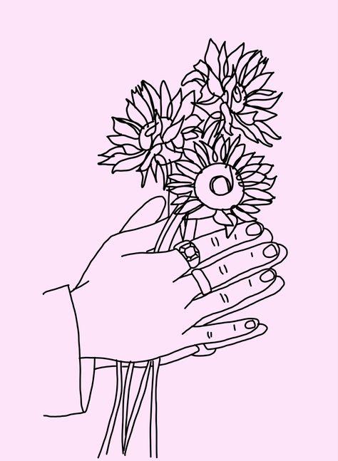 Harry Styles Hands Drawing, Harry Styles Sunflower Tattoo, Line Art Harry Styles, Harry Styles Line Drawing, Sunflower Vol 6 Tattoo, Embroidering Canvas, Harry Styles Outline, Harry Styles Sunflower Vol 6, Sketches Clothes