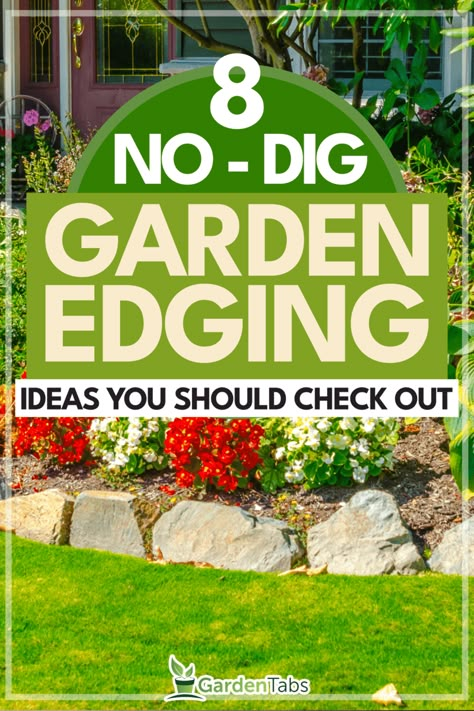 Boarder Ideas For Landscaping, Natural Borders For Yard, Simple Garden Edging Ideas, Natural Edging For Flower Beds, Edging A Flower Bed, Landscape Ideas Edging, Unique Landscape Edging Ideas, Tall Edging Landscape, Easy Landscape Border Ideas