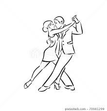 Argentine tango and salsa romance couple social... - Stock Illustration [70981299] - PIXTA Couple Dance Sketch, Dancing Couple Drawing, Tango Drawing, Dancing Sketch, Dancing Drawing, Romance Couple, Dancing Drawings, How To Draw Steps, Dancing Skeletons