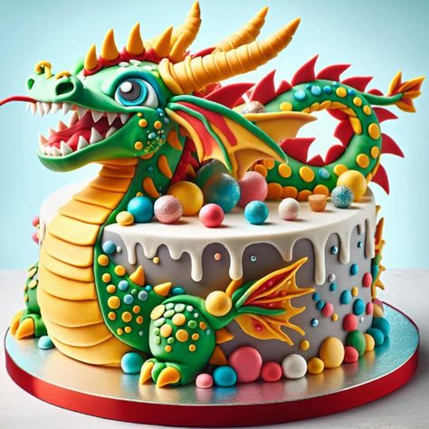 „Adding a touch of magic to your feed! 🐉🍰 Feast your eyes on this adorable dragon cake, adorned with beautiful colors and decorations. Who could resist diving into this delicious fantasy world? 🌈✨ #DragonCake #MagicintheKitchen #CakeArt“ Cute Dragon Cake, Dragon Cakes For Kids, Cheesecake Cake Pops, Dragon Birthday Cakes, Dragon Cakes, 6th Birthday Cakes, Cake Pop Decorating, Dragon Cake, Dinosaur Birthday Cakes