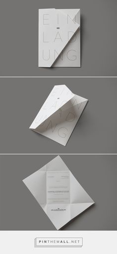 LES AMBASSADEURS, opening invitation on Behance Brochure Folds, Folding Origami, Leaflet Design, Folder Design, 카드 디자인, Idul Fitri, Paper Folding, Single Image, Brochure Design