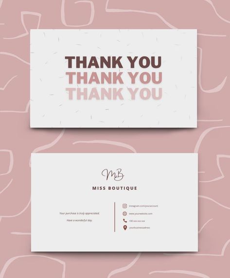 Thank you card design Gift Card Template Design, Thank You For Shopping, Thank You Thank You Thank You, Thank U Card Design, Creative Thank You Card Design, Small Business Instagram, Small Business Cards, Packaging Ideas Business, Small Business Packaging Ideas