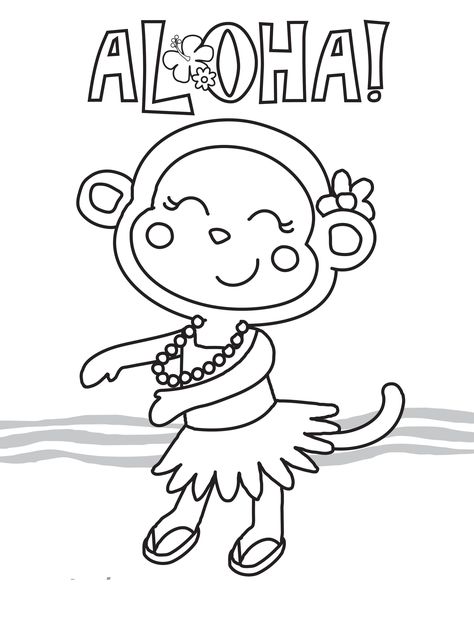 hawaii coloring pages, this picture you could find at Coloring Pages topics #coloring #coloringpages #printable Hawaiian Coloring Pages, Tiki Theme, Hawaii Crafts, Hawaiian Crafts, Hawaii Theme, August Calendar, Kindergarten Coloring Pages, Preschool Coloring Pages, Luau Theme