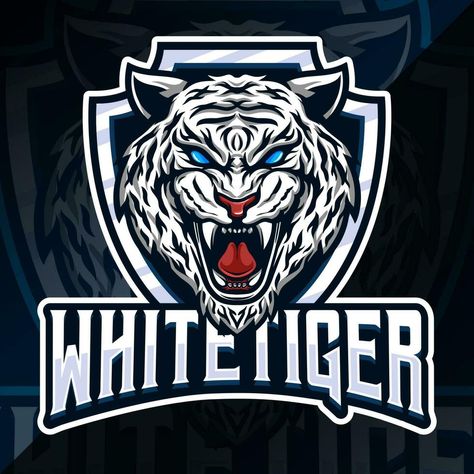 white tiger badge emblem esport logo Tiger Esports Logo, Tiger Football Logo, Logo Tiger, Tiger Team, Esports Logo, Tiger Logo, Photo Art Frame, Logo Badge, Logo Mockup