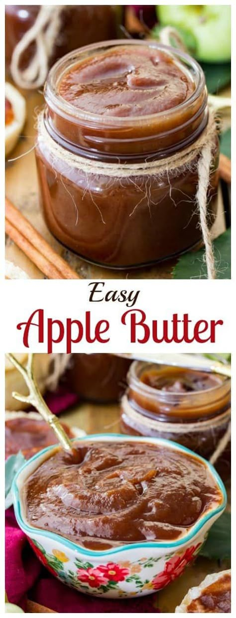 Easy Apple Butter, Apple Butter Crock Pot, Slow Cooker Apple, Slow Cooker Apple Butter, Apple Butter Recipe, Homemade Apple Butter, Crockpot Healthy, Slow Cooker Apples, Butter Crock