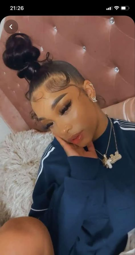 Baddie Weave Ponytail Hairstyles, Pretty Hair Styles For Black Women, Two Sleek Ponytails, Ice Cream Bun Hairstyle Black Women, Slick Ponytail Ideas, Cute Hairstyles Black Girls Weave, Baddie Hairstyles Ponytail, Black Girls Hairstyles Ponytails, Black Girls Ponytail Hairstyles