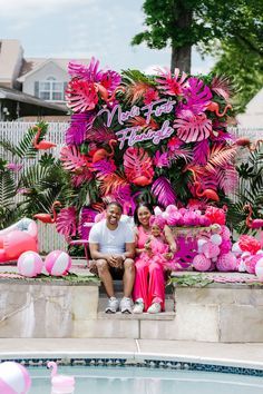 Flamingo Themed Party, Tropical Birthday Party, Flamingo Birthday Party, Flamingo Theme, Fiesta Tropical, Tropical Birthday, Flamingo Birthday, Flamingo Party, Tropical Party