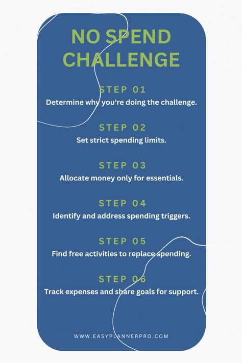 The No-Spend Challenge involves committing to a period without non-essential purchases, such as dining out or impulse buys. By practicing mindful consumption and finding alternative ways to meet needs, participants develop better spending habits and save money in the process. #no-spend #challenge #savings #money #budget #planner #money #tips Money Budget Planner, Mindful Consumption, Savings Money, Financial Empowerment, No Spend, No Spend Challenge, Money Budget, Budget Tips, Spending Habits