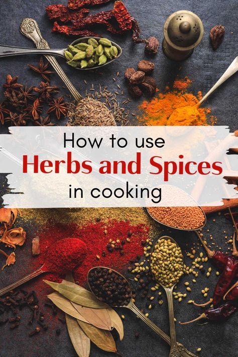 How to shop for herbs and spices, how to store them, how to cook with them, and best ones to always have on hand. Herbs For Cooking, Cooking With Herbs, Just Spices, Fresh Spices, Vegetarian Appetizers, Fitness Community, How To Store, Herbs And Spices, Culinary Skills