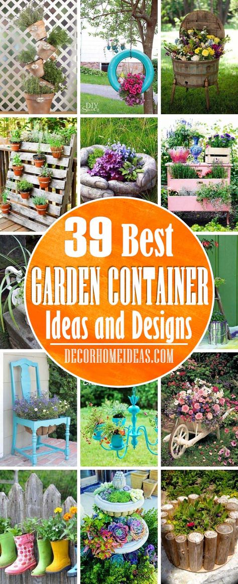 Outside Container Ideas, Container Garden Landscaping, Gardening Container Ideas, Using Containers In Flower Beds, Colorful Rock Garden, Potted Plant Landscape Ideas, Container Flower Ideas, Outdoor Flower Pot Ideas Patio Container Gardening, Container Gardens Ideas